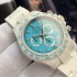 Rolex Daytona Series White Ceramic AET Co branded 4130 Movement Abu Dhabi Blue Watch